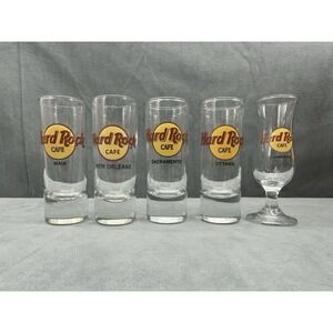 Hard Rock Cafe Logo Tall Shot Glass Maui New Orleans Ottawa Sacramento Chicago